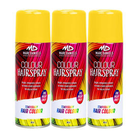 3 x Marc Daniels Hair Colour Spray Yellow 85g