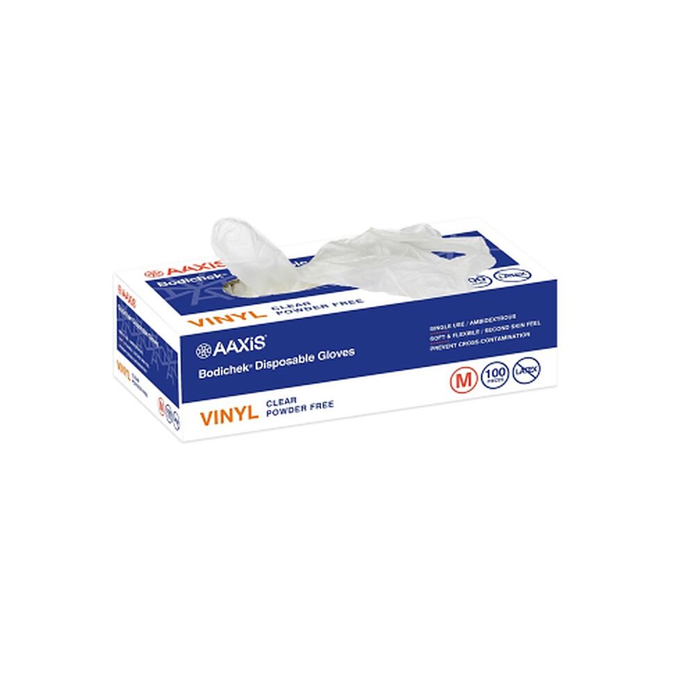 Bodichek Gloves Disposable Vinyl Powder Free Medium 100 Each