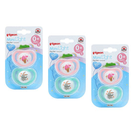 Pigeon Minilight Pacifier Small 2 Pack Bundle of 3