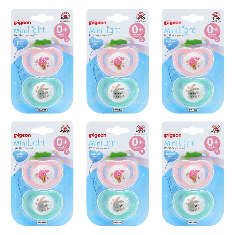 Pigeon Minilight Pacifier Small 2 Pack Bundle of 6