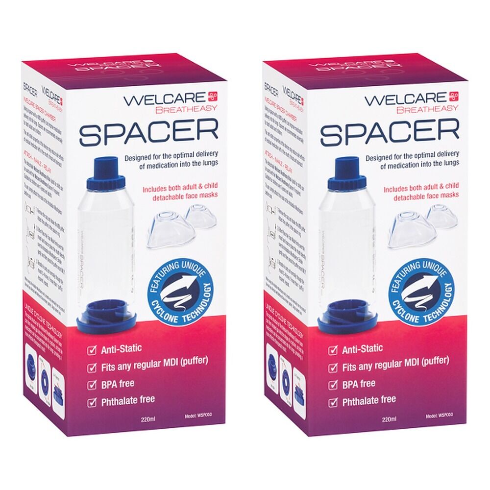 Welcare Breatheasy Spacer 220mL Pack of 2