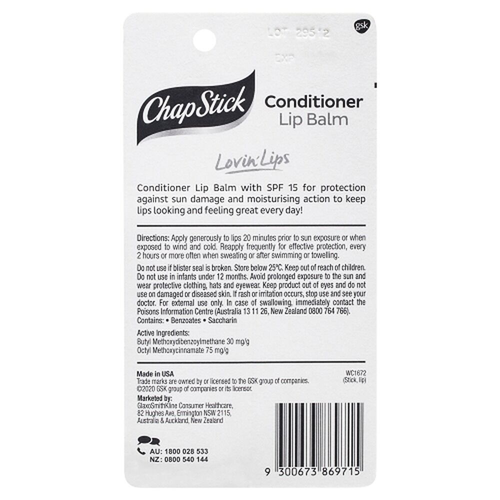 Chapstick Conditioner Lip Balm SPF15 4.2g