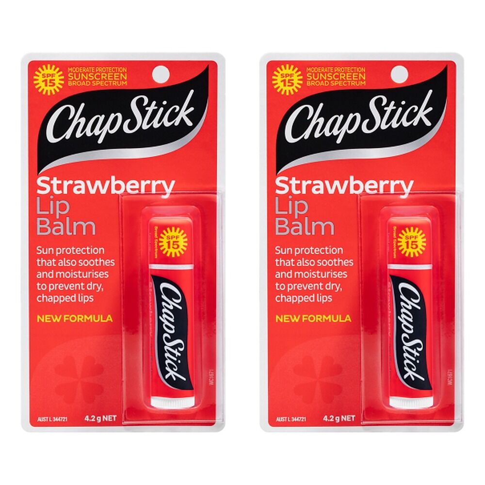 Chapstick Strawberry Lip Balm SPF15 4.2g Pack of 2