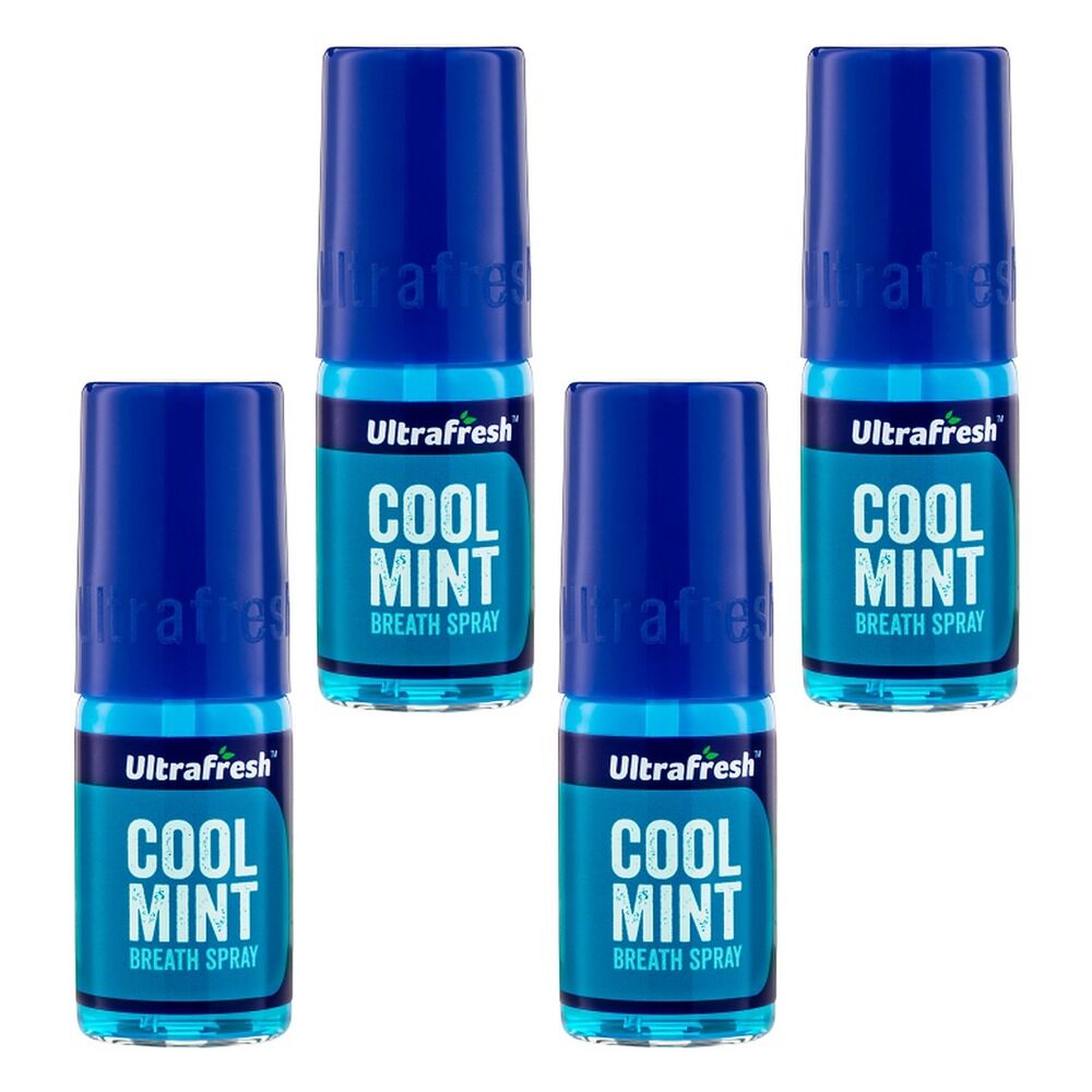Ultrafresh Coolmint Breath Spray 12mL Pack of 4
