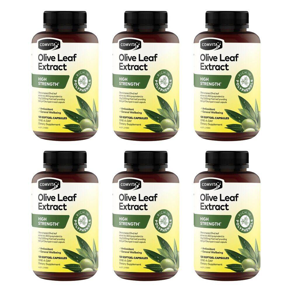 Comvita Olive Leaf Extract High Strength Softgel Capsules 120 Capsules Pack of 6