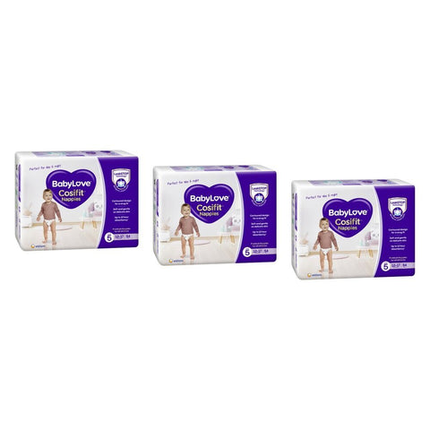 Baby Love Cosifit Jumbo Nappies Walker Size 5 54 Pack x 3 Bundle of 3