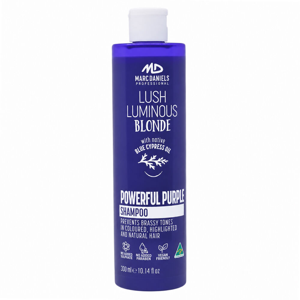 Marc Daniels Powerful Purple Luminous Blonde Shampoo 300ml x2 Tone and Shine