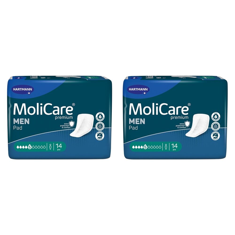 MoliCare Premium Men Pad 5 Drops V-Shape 14 Pack x 12 Bundle of 2