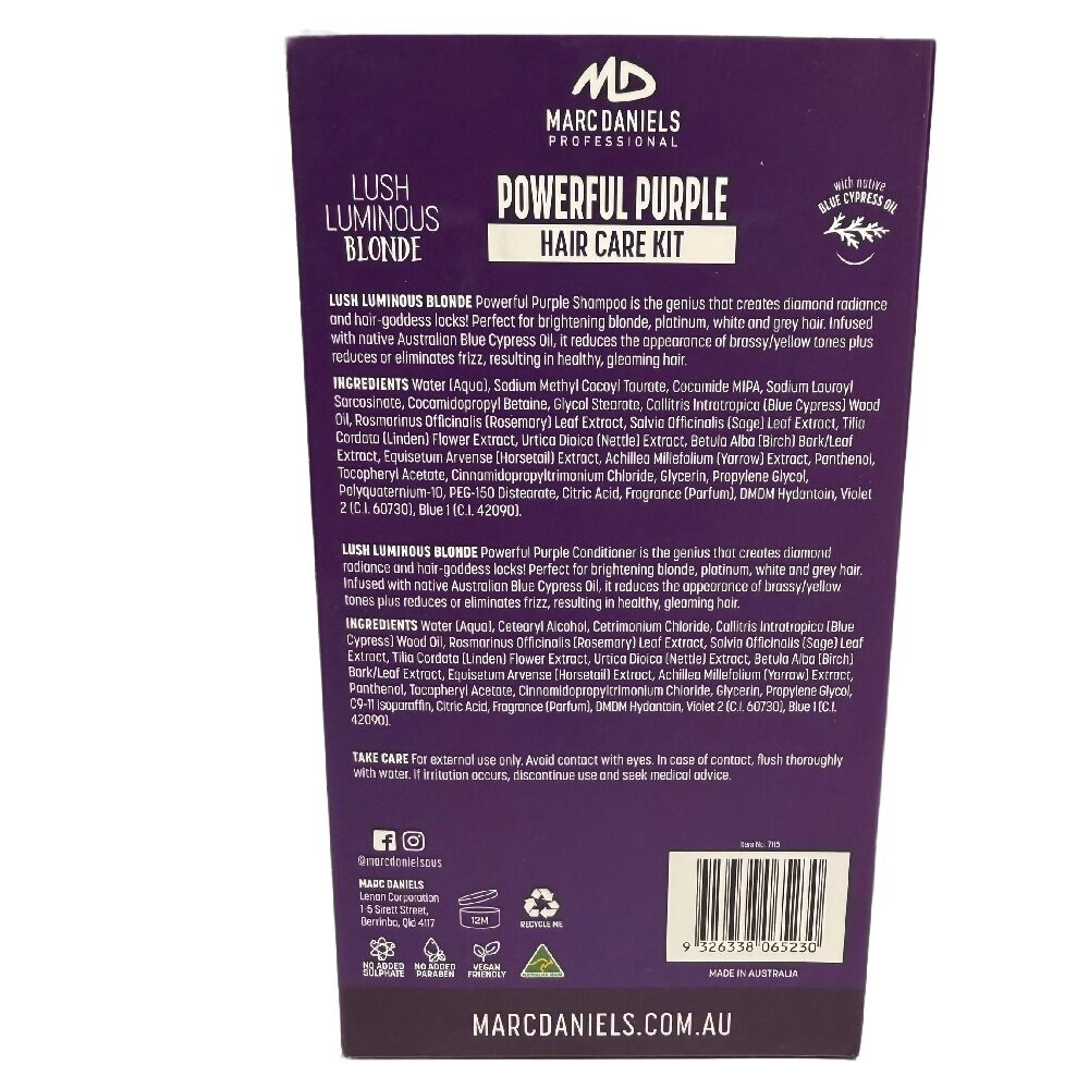Marc Daniels Lush Luminous Blonde Purple Shampoo & Conditioner 300ml Set