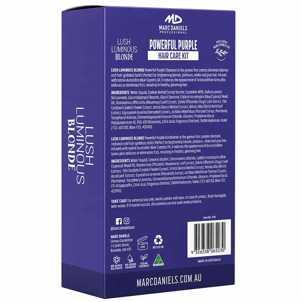 Marc Daniels Lush Luminous Blonde Purple Shampoo & Conditioner 300ml Set