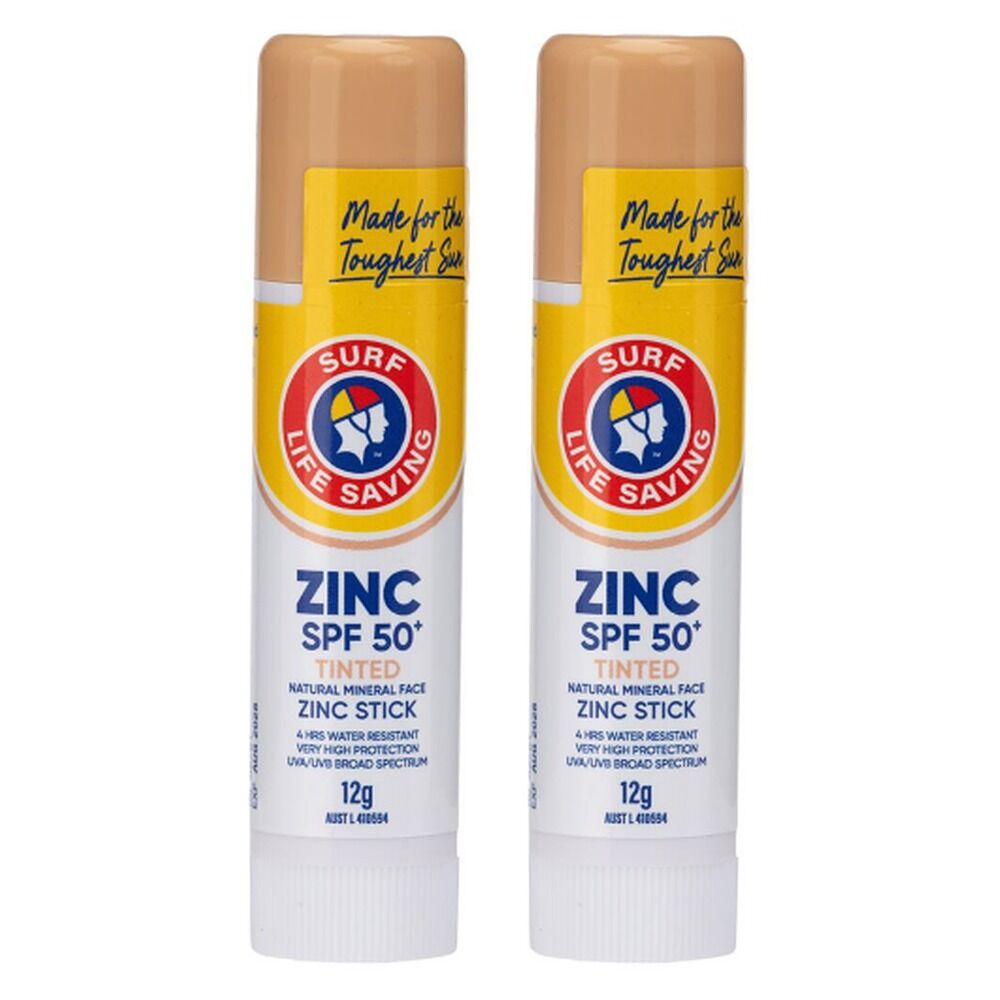 Surf Life Saving Australia Sunscreen SPF50+ Zinc Stick 12g Pack of 2