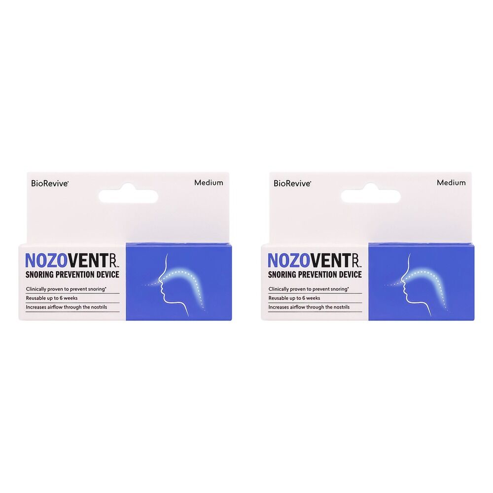 BioRevive Nozovent Snoring Prevention Device Medium Pack of 2