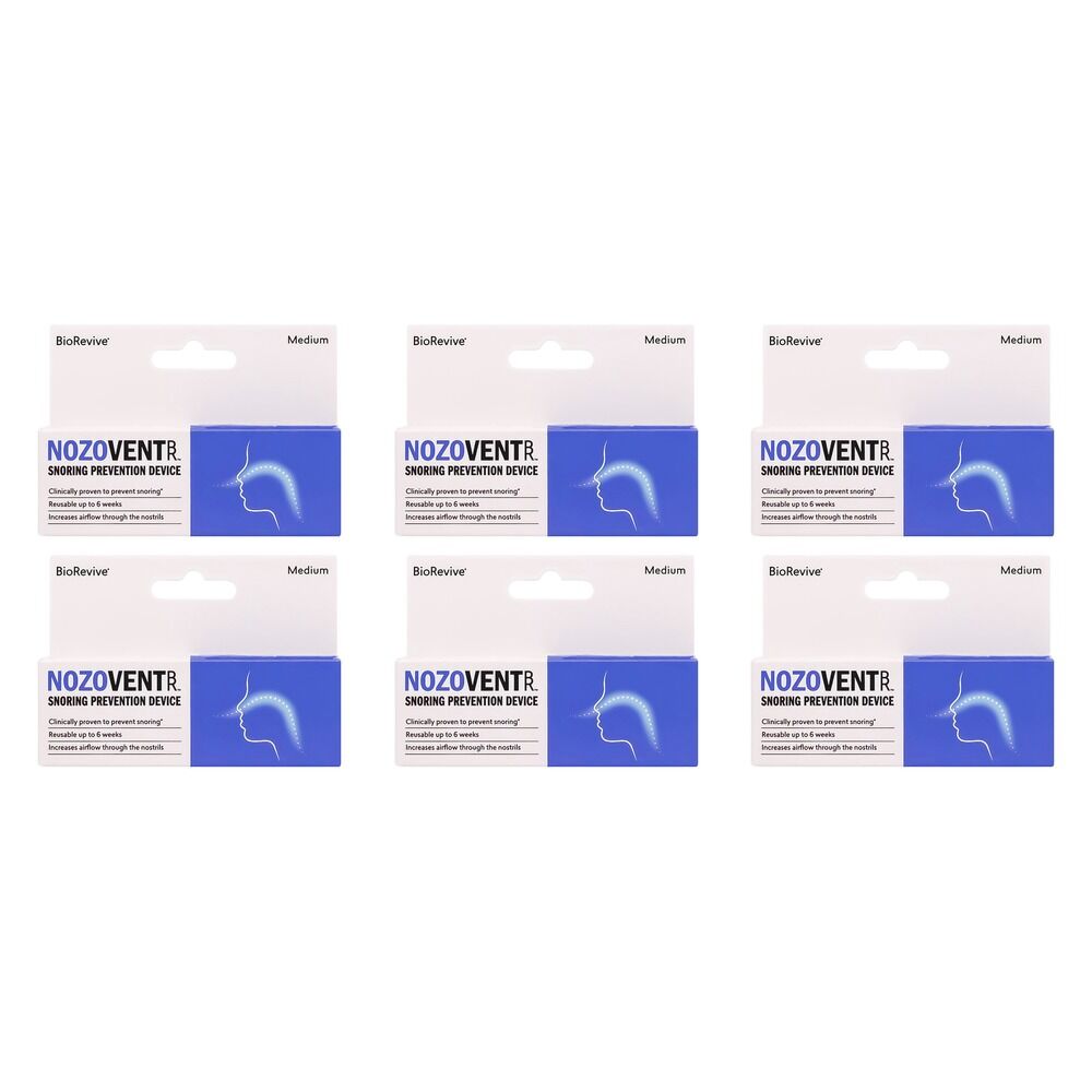 BioRevive Nozovent Snoring Prevention Device Medium Pack of 6