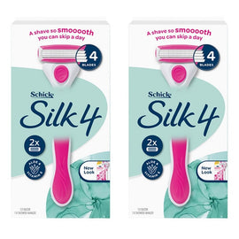 Schick Silk 4 Razor Kit +2 Pack of 2