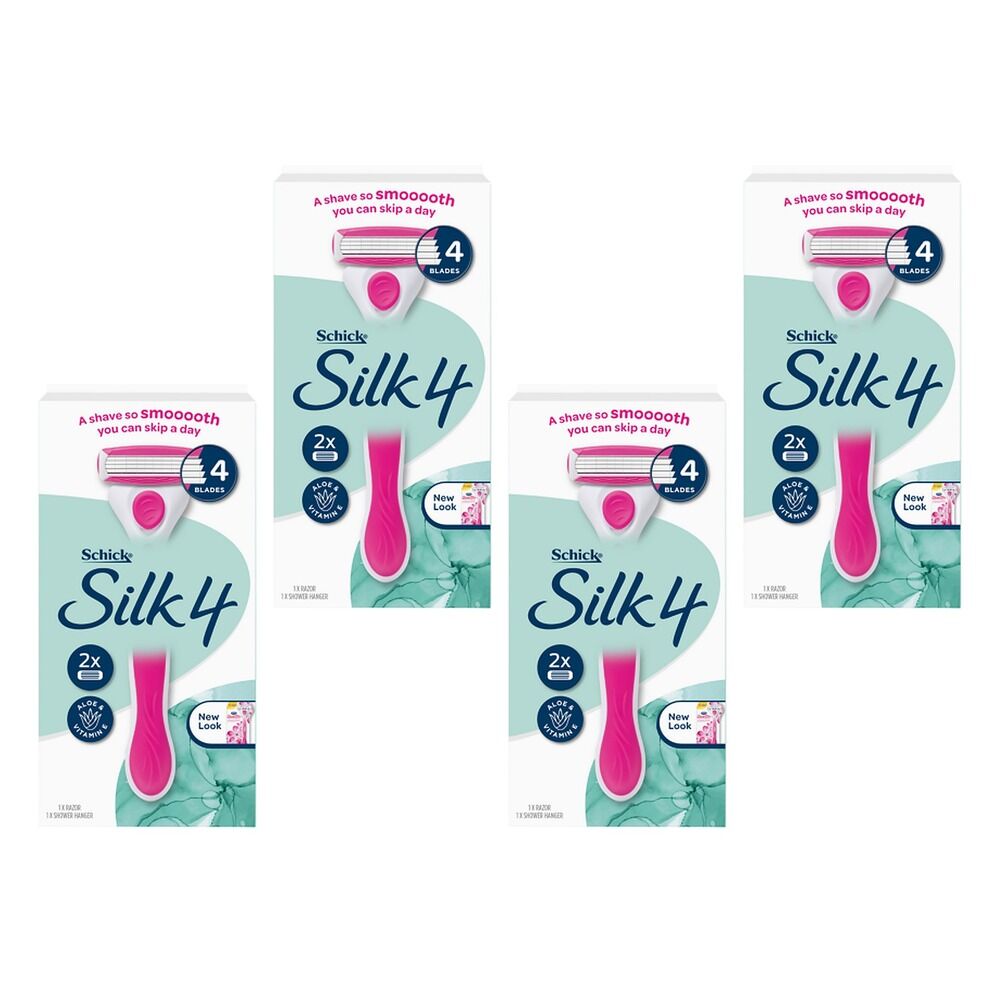 Schick Silk 4 Razor Kit +2 Pack of 4