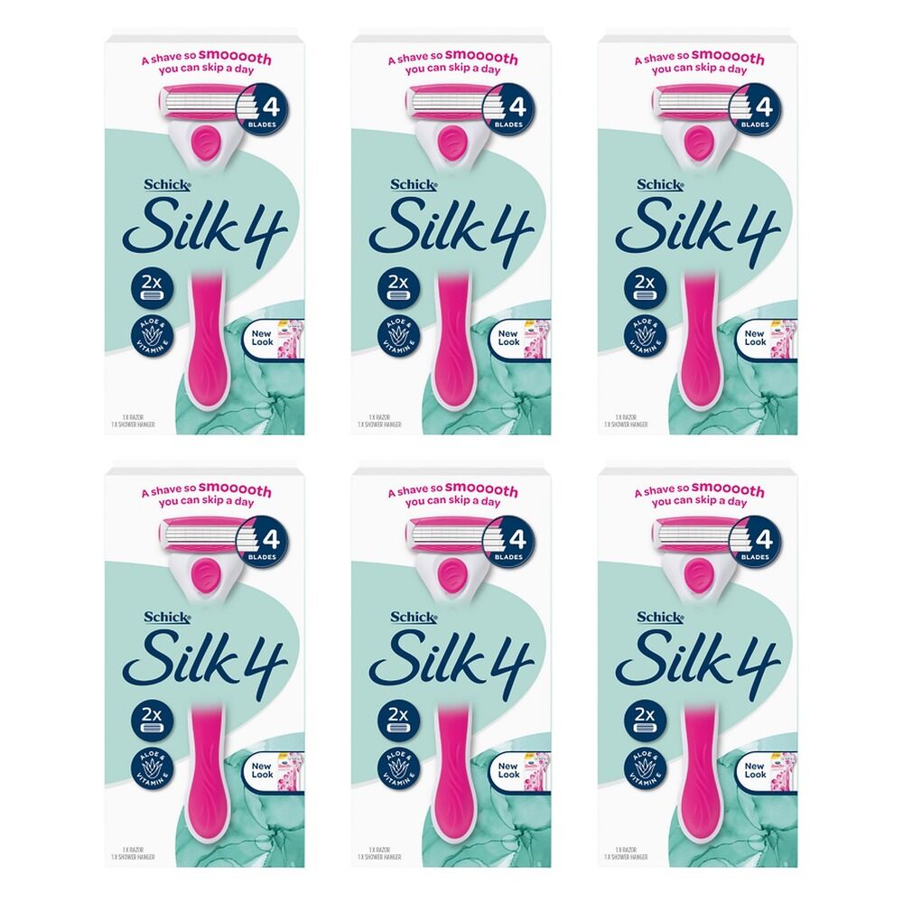 Schick Silk 4 Razor Kit +2 Pack of 6