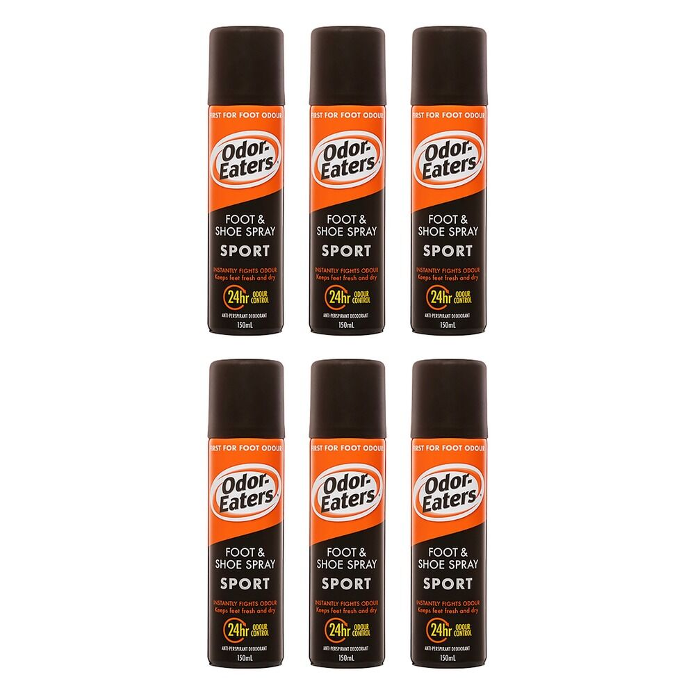 Odor-Eaters Sports Foot & Shoe Spray 150mL Pack of 6