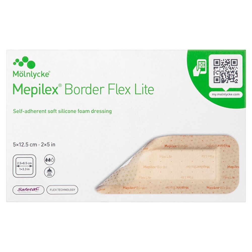 Molnlycke Mepilex Border Flex Lite Foam Dressing 5cm x 12.5cm Pack