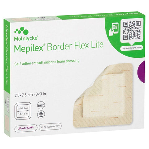 Molnlycke Mepilex Border Flex Lite Foam Dressing 7.5cm x 7.5cm 5 Pack