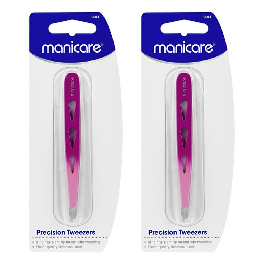 Manicare Precision Tweezers, Pink x 3 Bundle of 2