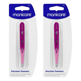 Manicare Precision Tweezers, Pink x 3 Bundle of 2