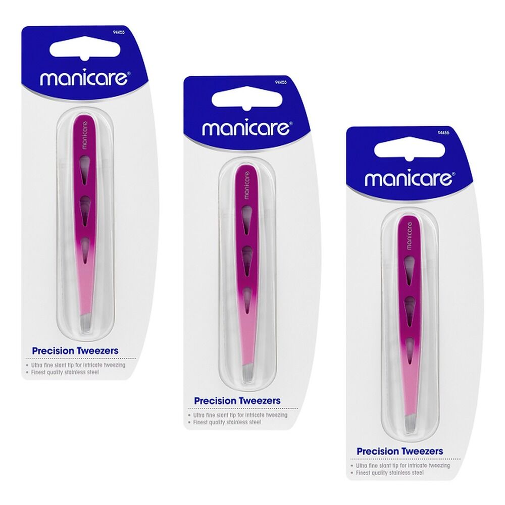 Manicare Precision Tweezers, Pink x 3 Bundle of 3