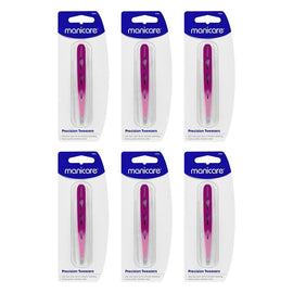 Manicare Precision Tweezers, Pink x 3 Bundle of 6