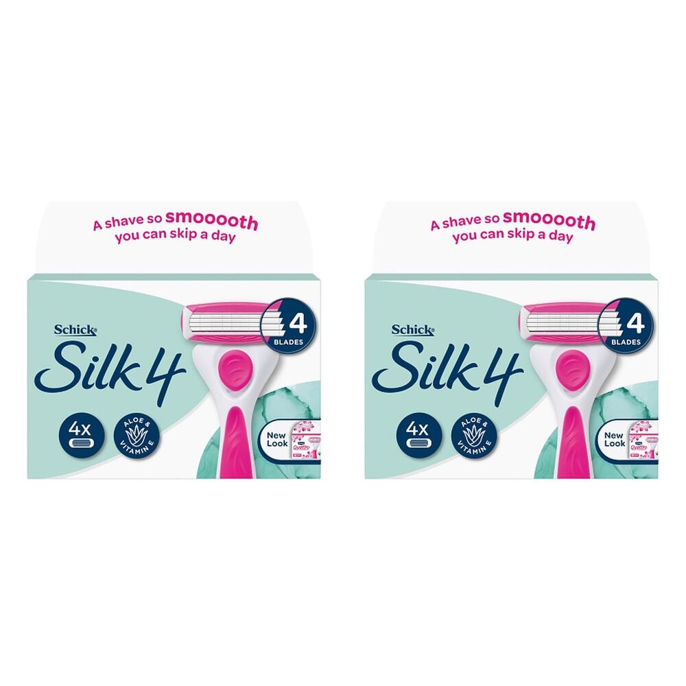 Schick Silk 4 Refill Cartridges 4 Pack Bundle of 2