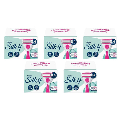 Schick Silk 4 Refill Cartridges 4 Pack Bundle of 5