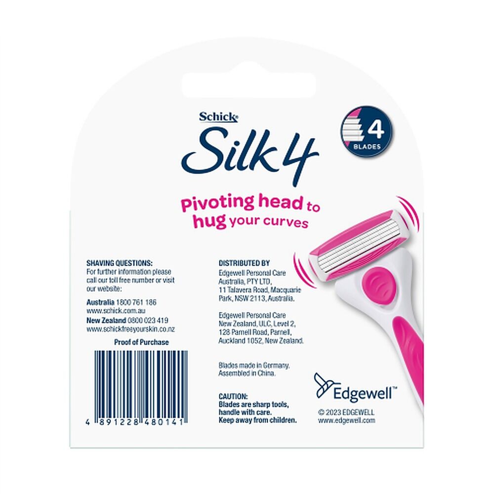 Schick Silk 4 Refill Cartridges 4 Pack