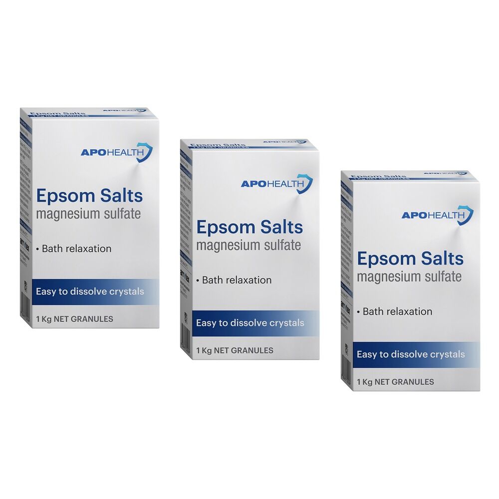 Apo Health Epsom Salts 1kg Pack of 3