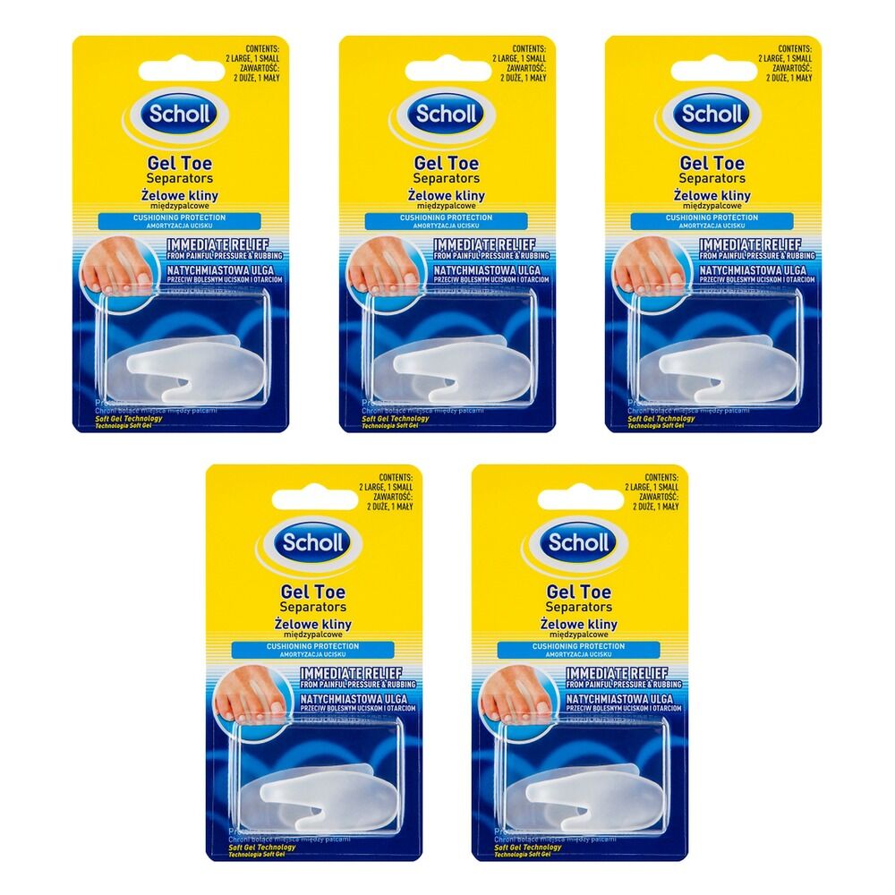 Scholl Gel Toe Separators 3 Pack Bundle of 5