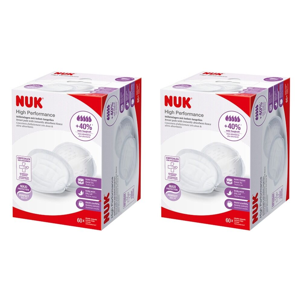 Nuk High Performance Disposable Breast Pads 60 Pack Bundle of 2