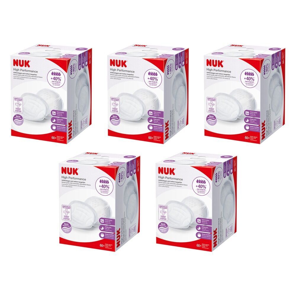 Nuk High Performance Disposable Breast Pads 60 Pack Bundle of 5