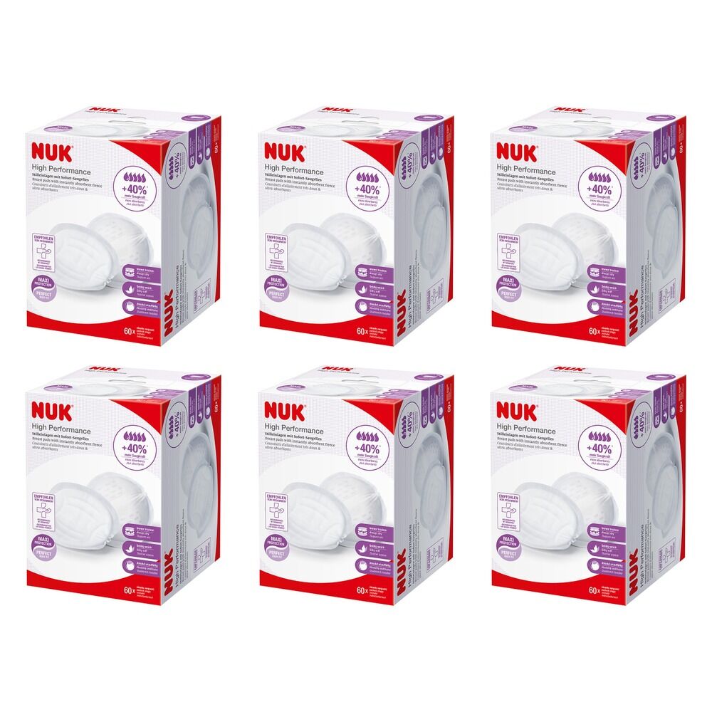 Nuk High Performance Disposable Breast Pads 60 Pack Bundle of 6