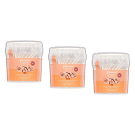 Johnson's Pure Cotton Buds Applicators with Paper Sticks 150 Pack Bundle of 3