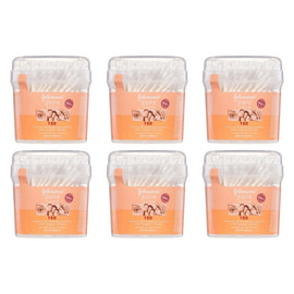 Johnson's Pure Cotton Buds Applicators with Paper Sticks 150 Pack Bundle of 6