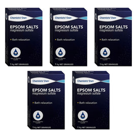 Chemists' Own Epsom Salts 1kg Pack of 5