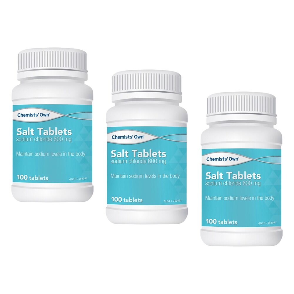 Chemists' Own Salt Tablets 600mg 100 Tablets Pack of 3