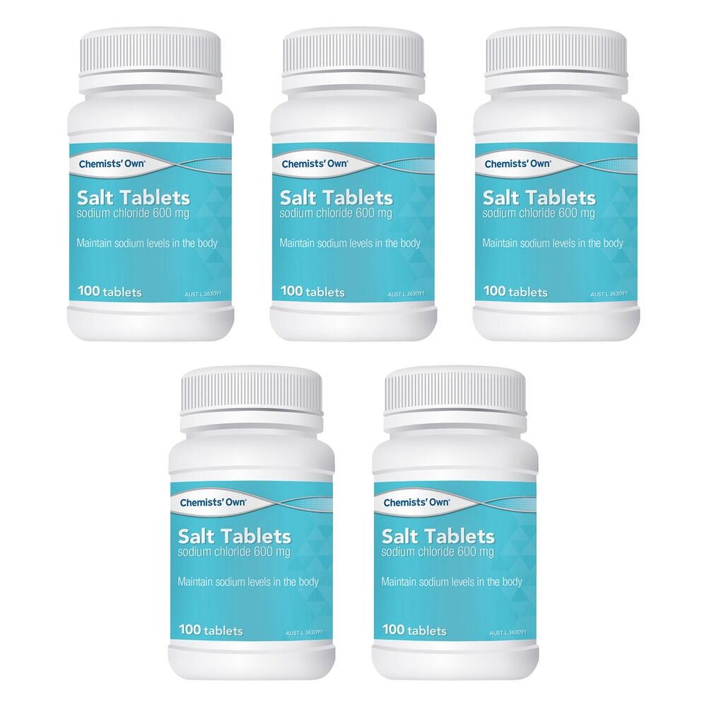 Chemists' Own Salt Tablets 600mg 100 Tablets Pack of 5
