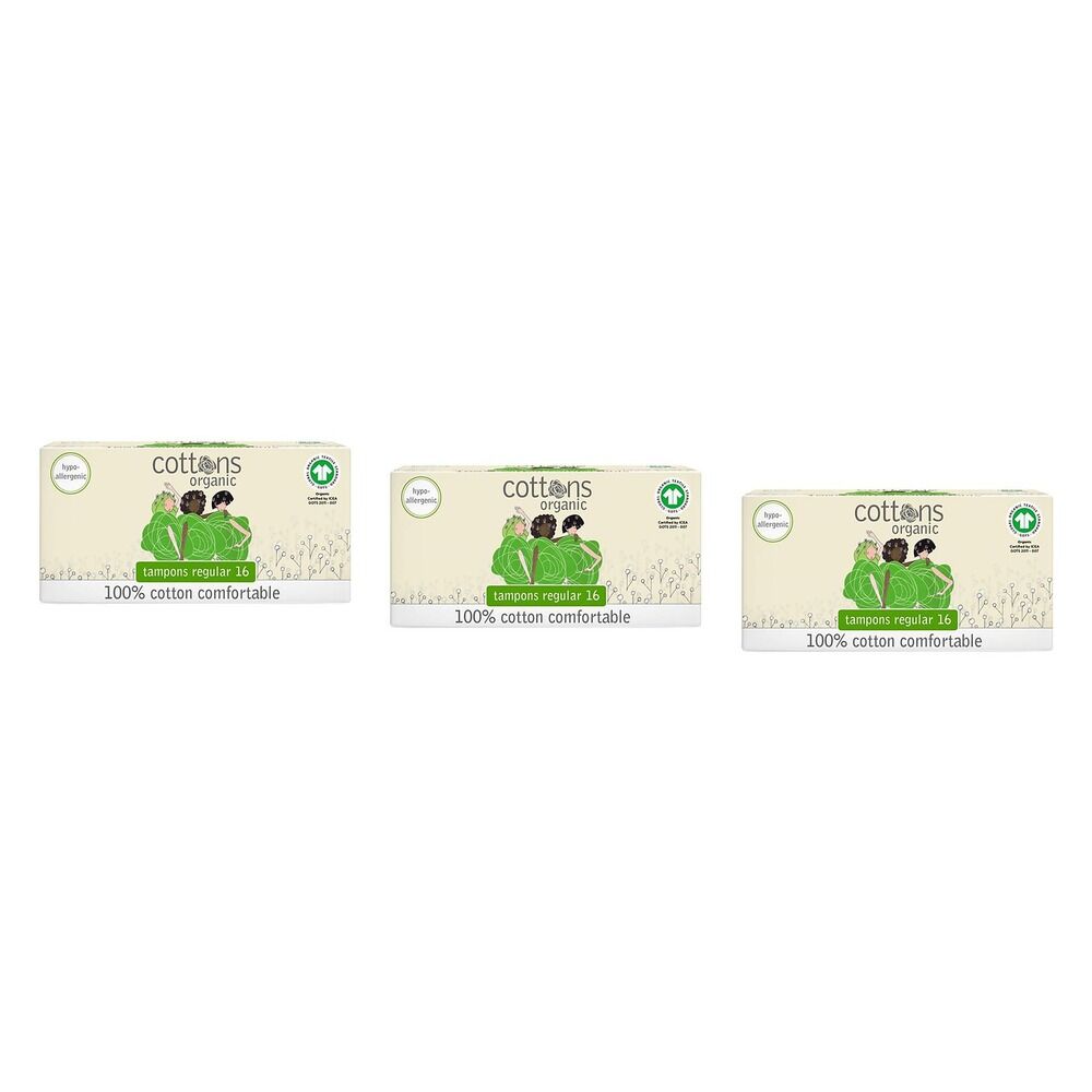 Cottons Tampons Regular 16 Pack x 10 Bundle of 3
