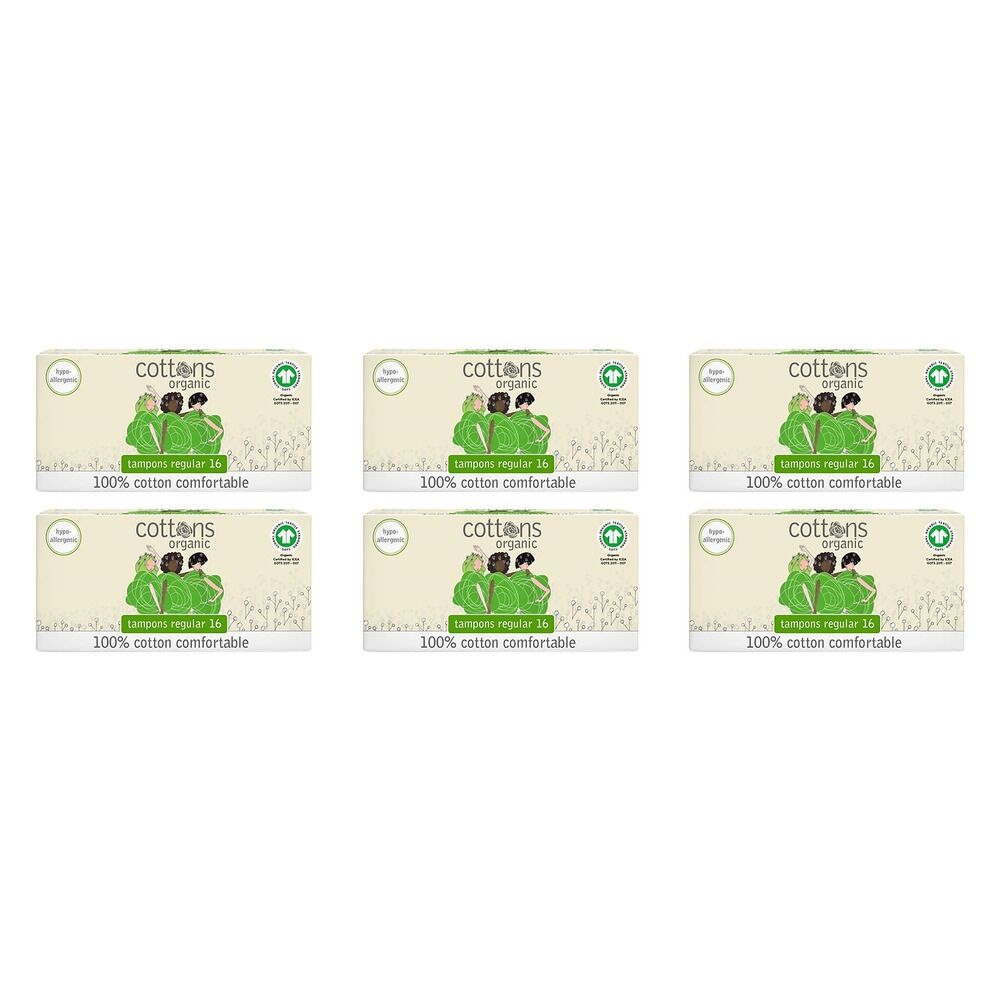 Cottons Tampons Regular 16 Pack x 10 Bundle of 6