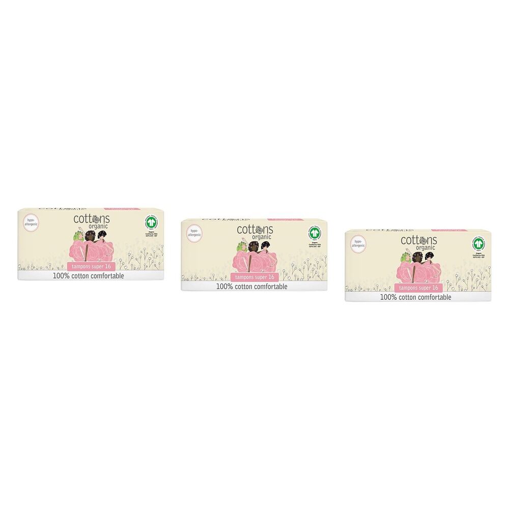Cottons Tampons Super 16 Pack x 10 Bundle of 3