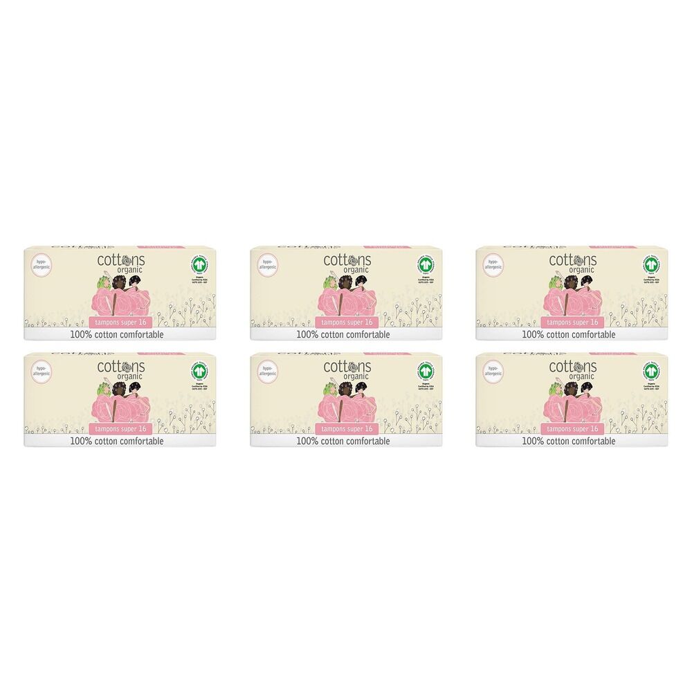 Cottons Tampons Super 16 Pack x 10 Bundle of 6