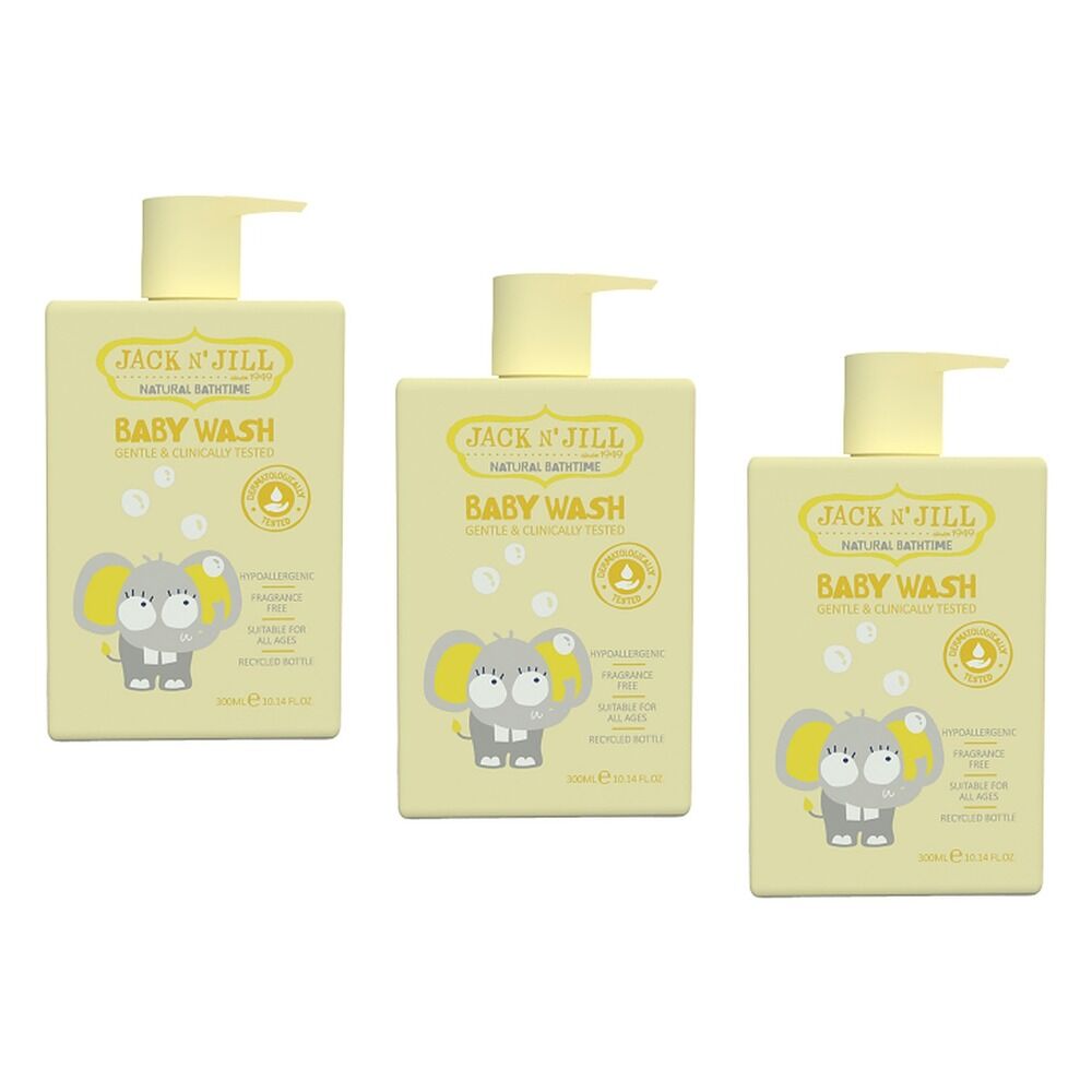 Jack N' Jill Natural Bathtime Baby Wash 300mL Pack of 3