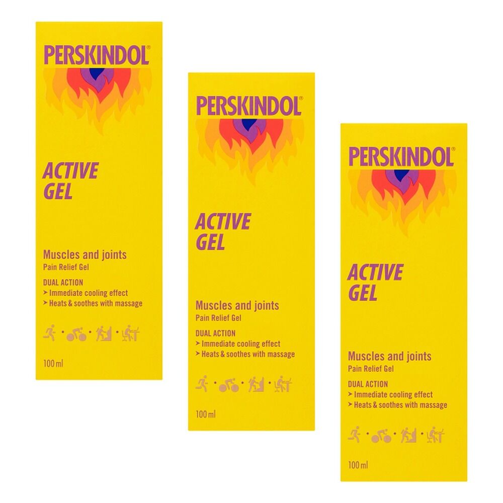 Perskindol Active Gel Muscle & Joint Pain Relief 100mL Pack of 3