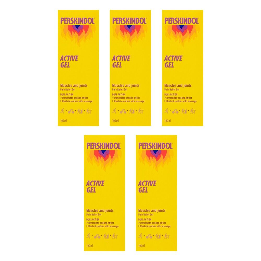 Perskindol Active Gel Muscle & Joint Pain Relief 100mL Pack of 5