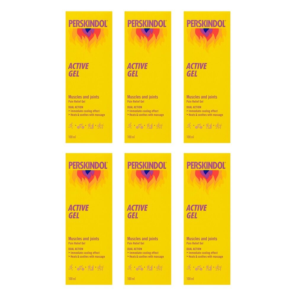 Perskindol Active Gel Muscle & Joint Pain Relief 100mL Pack of 6