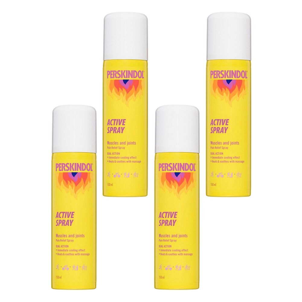 Perskindol Active Pain Relief Spray for Muscles and Joints 150mL Pack of 4