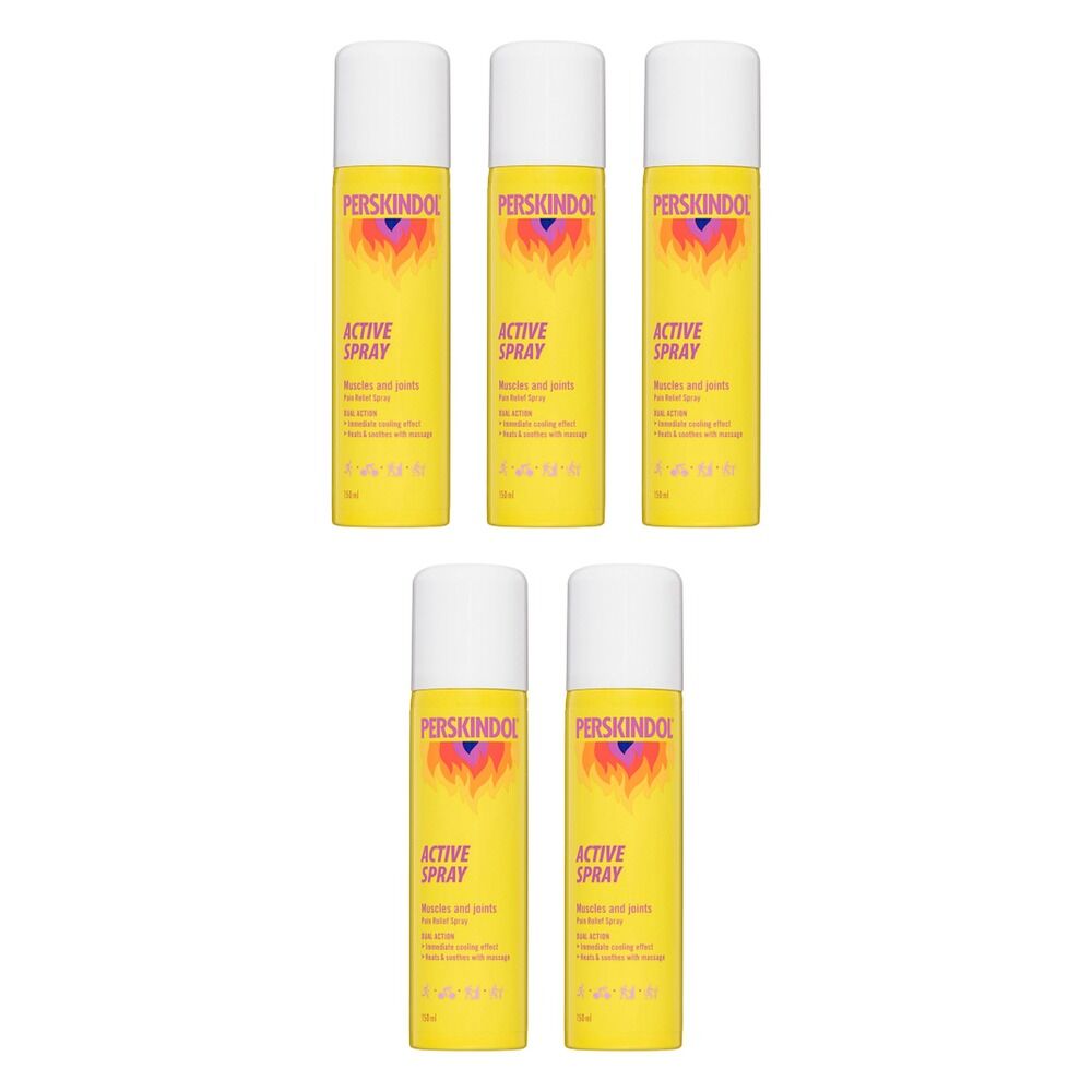 Perskindol Active Pain Relief Spray for Muscles and Joints 150mL Pack of 5